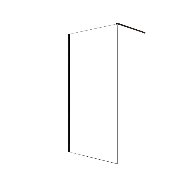 AURLANE - Paroi de Douche 100x200cm en Verre Trempé Transparent 8mm Anticalcaire - Profilé Noir Mat - LINA - large