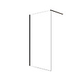 AURLANE - Paroi de Douche 100x200cm en Verre Trempé Transparent 8mm Anticalcaire - Profilé Noir Mat - LINA - vignette