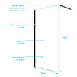 AURLANE - Paroi de Douche 100x200cm en Verre Trempé Transparent 8mm Anticalcaire - Profilé Noir Mat - LINA - vignette