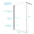 AURLANE - Paroi de Douche 120x200cm en Verre Trempé Transparent 8mm Anticalcaire - Profilé Noir Mat - LINA - vignette