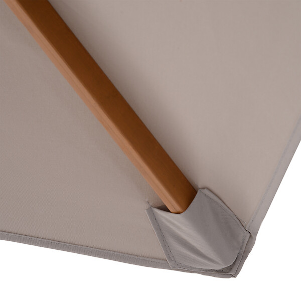 OUTSUNNY - Parasol droit hexagonal de jardin grande taille dim. Ø 2,5 x 2,3H m bambou polyester gris - large