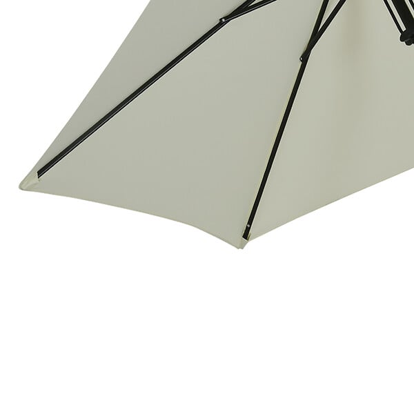 OUTSUNNY - Parasol inclinable octogonal  Ø 2,65 x 2,35H m métal époxy noir polyester haute densité 180 g/m² gris clair - large