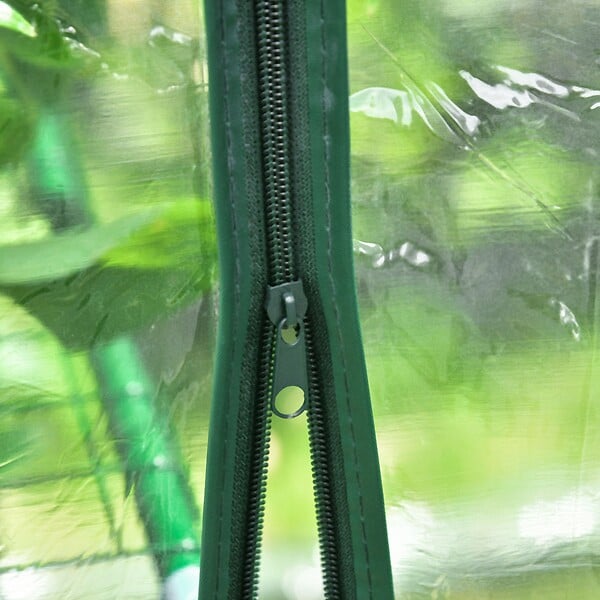 HOMCOM - Serre de jardin balcon terrasse 4 étagères 143L x 143l x 195H cm acier PVC imperméable anti-UV transparent vert - large