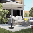 OUTSUNNY - Pied de parasol rond base de lestage Ø 46 x 34 cm métal motif zig zag poids net 14 Kg noir - vignette