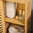 KLEANKIN - Meuble bas de salle de bain une porte - étagère réglable - bois de bambou verni - vignette