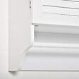 KLEANKIN - Armoire haute murale salle de bain ou WC - placard 2 portes persiennes avec étagère - porte-serviette - MDF blanc - vignette