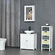 KLEANKIN - Armoire murale de salle de bain avec miroir - armoire à glace - placard de rangement toilettes - 1 porte, 2 étagères - verre MDF blanc - vignette