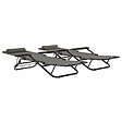 VIDAXL - vidaXL Chaises longues pliables 2 pcs avec repose-pied Acier Gris - vignette