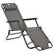 VIDAXL - vidaXL Chaises longues pliables 2 pcs avec repose-pied Acier Gris - vignette