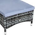 OUTSUNNY - Lot de 2 transats bains de soleil grand confort : matelas, têtière, inclinaison réglable multipositions, accoudoirs, roulettes + table basse verre trempé résine tressée gris - vignette
