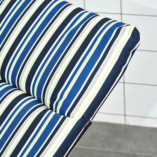 OUTSUNNY - Bain de soleil pliable transat inclinable 6 positions grand confort avec matelas + accoudoirs acier polyester multicolore - large
