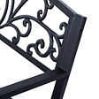 OUTSUNNY - Banc de jardin 3 places dim. 127 x 60 x 85 cm max 250 Kg acier fonte noir - vignette