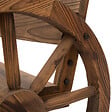 OUTSUNNY - Banc de jardin 3 places style rustique chic accoudoirs roues de charette bois sapin traité carbonisation - vignette