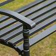 OUTSUNNY - Banc de jardin 2 places style fer forgé dim. 128L x 62.5l x 81.5H cm piètement avant effilé accoudoirs courbés métal thermolaqué anticorrosion noir - vignette
