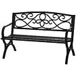OUTSUNNY - Banc de jardin 2 places style néo-rétro fer forgé dim. 128L x 58l x 85H cm acier époxy fonte noir - vignette