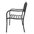 OUTSUNNY - Banc 3 places de jardin terrasse style rural chic 127L x 60l x 85H cm métal époxy anticorrosion noir - vignette