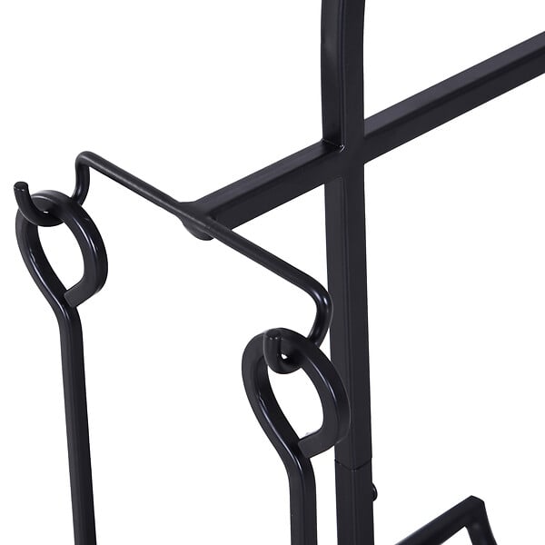 OUTSUNNY - Serviteur de cheminée - porte bûches - range bûches multi accessoires dim. 45L x 40l x 78H cm métal noir - large