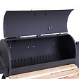 OUTSUNNY - Barbecue à charbon fumoir BBQ grill smoker sur pied avec couvercle, roulettes, thermomètre, étagères  acier laminé à froid noir - vignette