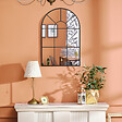 HOMCOM - Miroir mural aspect verrière style classique chic - dim. 60L x 90H cm - métal noir verre 3 mm - vignette