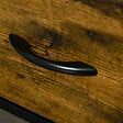 HOMCOM - Chiffonnier design industriel - 2 tiroirs, niche, plateau - châssis acier noir MDF aspect bois avec veinage - vignette