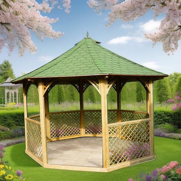 HABRITA - Pavillon de jardin bois - KIC35 - Diam.416xH.340cm - large