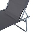 OUTSUNNY - Transat bain de soleil pliable grand confort dossier et pare-soleil réglable multi-positions gris - vignette