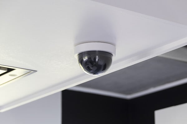 CHACON - Caméra factice dôme - Blanc - LED bleue - large