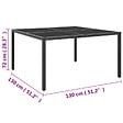 VIDAXL - vidaXL Table de jardin Anthracite 130x130x72 cm Acier et verre - vignette