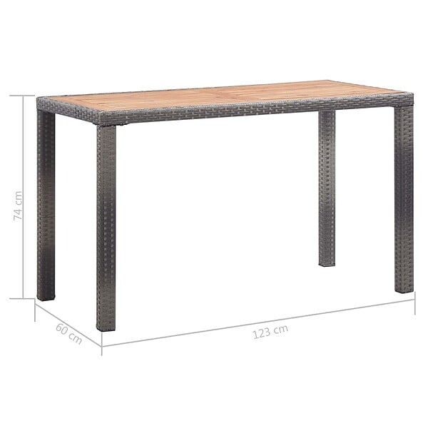 VIDAXL - vidaXL Table de jardin Anthracite et marron 123x60x74 cm Bois d'acacia - large