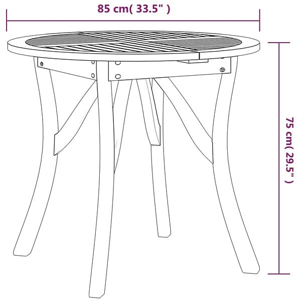 VIDAXL - vidaXL Table de jardin Ø 85 cm Bois d'acacia solide - large