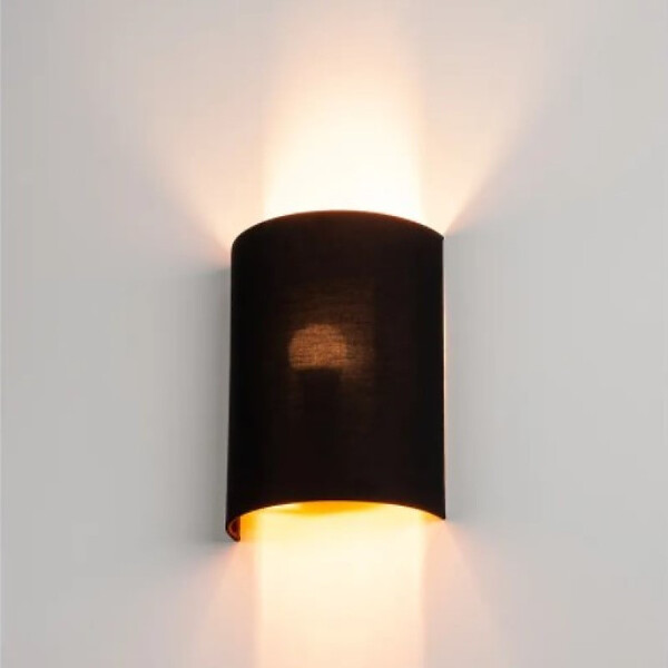 SLV - Demi abat-jour rond Fenda SLV - Ø 230mm - H 305mm - Textile - Noir et cuivre - large
