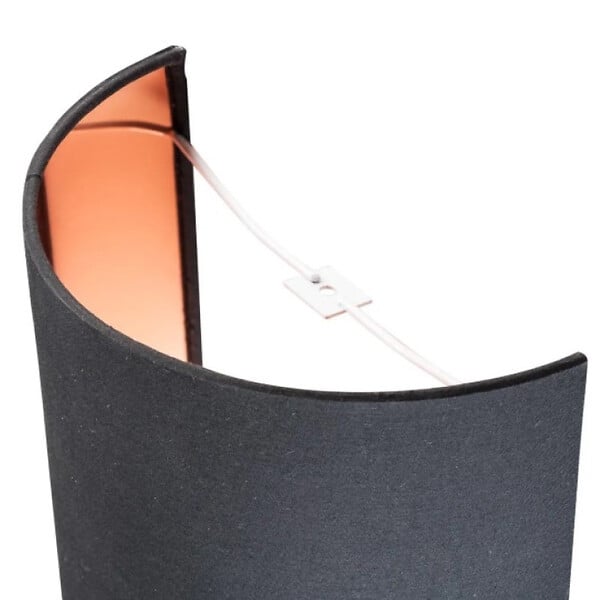 SLV - Demi abat-jour rond Fenda SLV - Ø 230mm - H 305mm - Textile - Noir et cuivre - large