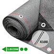 VOUNOT - Brise vue occultant en HDPE 230g/m² 1.8x20m avec attaches de fixation gris - vignette