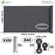 VOUNOT - Brise vue occultant en HDPE 150g/m² 1.8x20m avec attaches de fixation anthracite - vignette