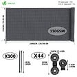VOUNOT - Brise vue occultant en HDPE 150g/m² 1.5x20m avec attaches de fixation anthracite - vignette