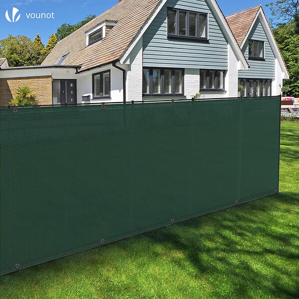 VOUNOT - Brise vue occultant en HDPE 150g/m² 1x20m avec attaches de fixation vert - large