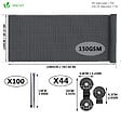 VOUNOT - Brise vue occultant en HDPE 150g/m² 1x20m avec attaches de fixation anthracite - vignette