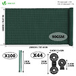 VOUNOT - Brise vue occultant en HDPE 90g/m² 1.8x20m avec attaches de fixation vert - vignette