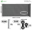 VOUNOT - Brise vue occultant en HDPE 150g/m² 1x20m avec attaches de fixation gris - vignette