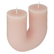 ATMOSPHERA - Bougie décorative en paraffine - Rose - Forme en U 11x12cm - vignette