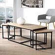 CALICOSY - Table basse gigogne Lenny - Lot de 3 - L100cm - vignette