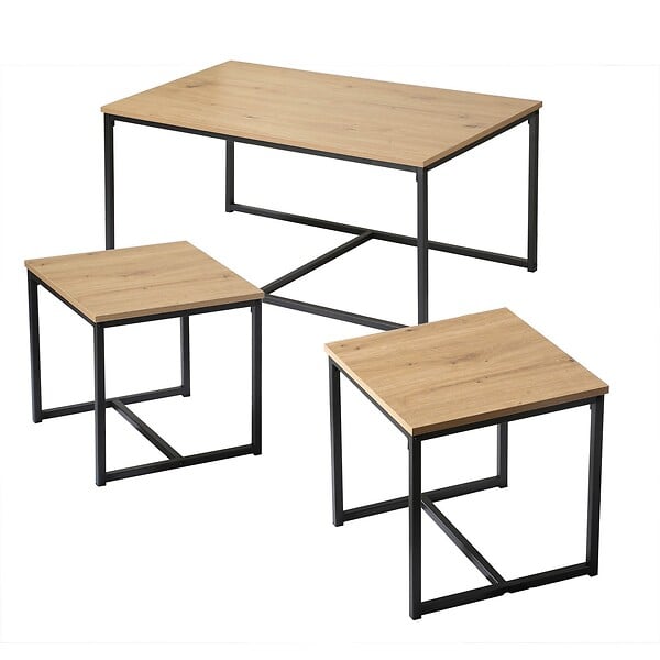 CALICOSY - Table basse gigogne Lenny - Lot de 3 - L100cm - large