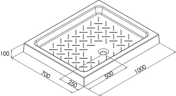 ONDEE - Receveur de douche CERA 2 - 100 x 70 cm - Céramique - Blanc - large