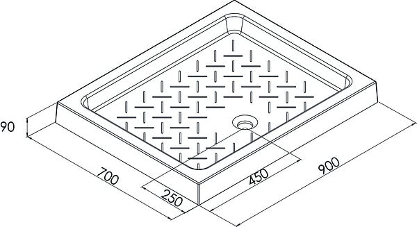 ONDEE - Receveur de douche CERA 2 - 90 x 70 cm - Céramique - Blanc - large