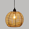 ATMOSPHERA - Luminaire Suspension en métal et corde Beige D 24 cm - vignette
