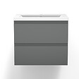 AICA SANITAIRE - AICA Meuble de salle de bain 60cm avec 2 tiroirs, suspendu Anthracite - vignette