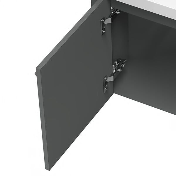 AICA SANITAIRE - AICA Meuble de salle de bain 40cm avec tiroir, meuble d'angle suspendu Anthracite - large