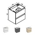 AICA SANITAIRE - AICA Meuble de salle de bain anthracite 50cm, suspendu avec 2 tiroirs - vignette