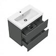 AICA SANITAIRE - AICA Meuble de salle de bain anthracite 50cm, suspendu avec 2 tiroirs - vignette