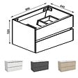 AICA SANITAIRE - AICA Meuble de salle de bain blanc 100cm, suspendu avec 2 tiroirs - vignette